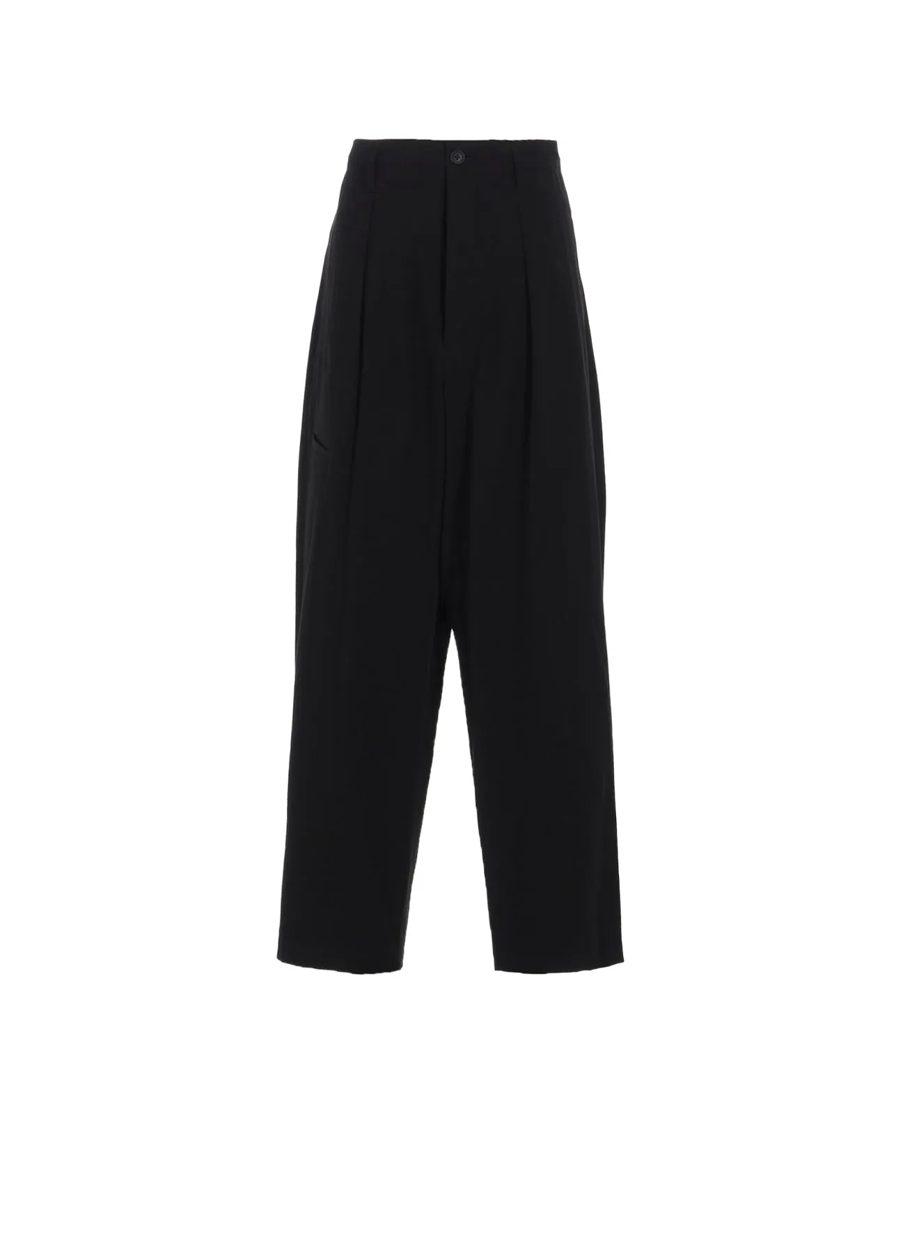RIGHT LEG POCKET PANTS WITH COTTON LINEN UNEVEN YARN CANVAS sold by Yohji Yamamoto