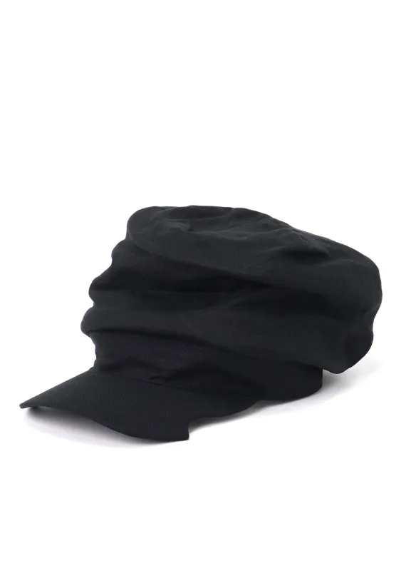 LINEN HERRINGBONE DRAPE CAP sold by Yohji Yamamoto