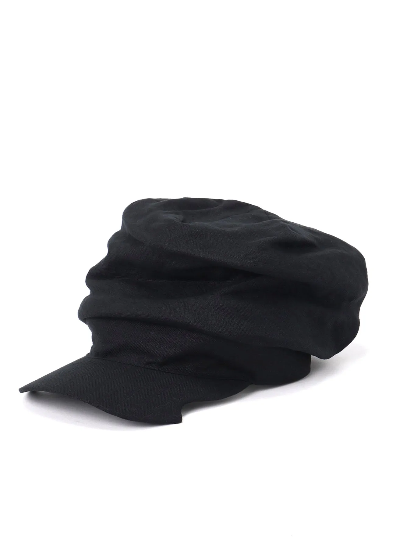 LINEN HERRINGBONE DRAPE CAP sold by Yohji Yamamoto