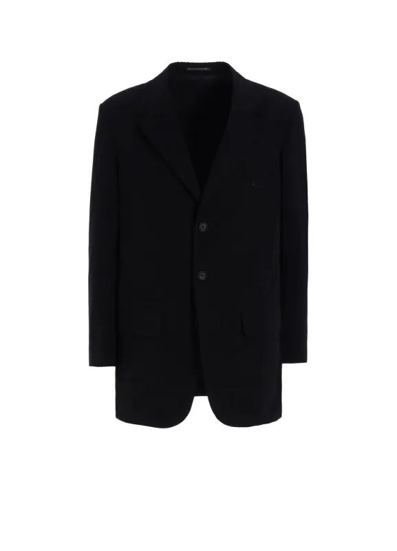 RIGHT DOUBLE RIMMED POCKET JACKET WITH COTTON LINEN UNEVEN YARN CANVAS sold by Yohji Yamamoto