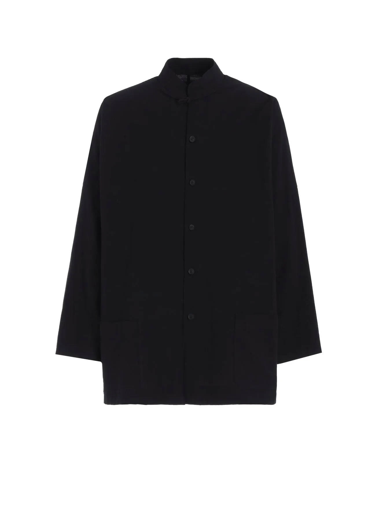 COTTON HEMP BROAD SHIRT WITH STAND COLLAR sold by Yohji Yamamoto