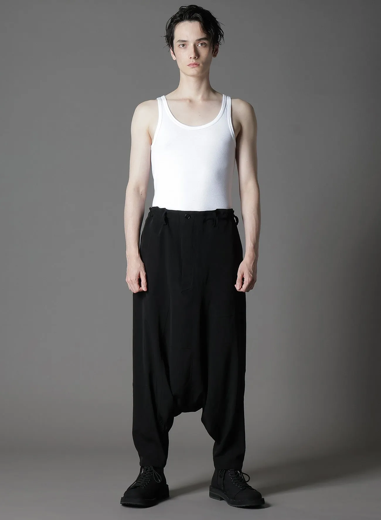 CREPE DE CHINE SIDE TAPE SALOUEL PANTS sold by Yohji Yamamoto product image thumbnail 3