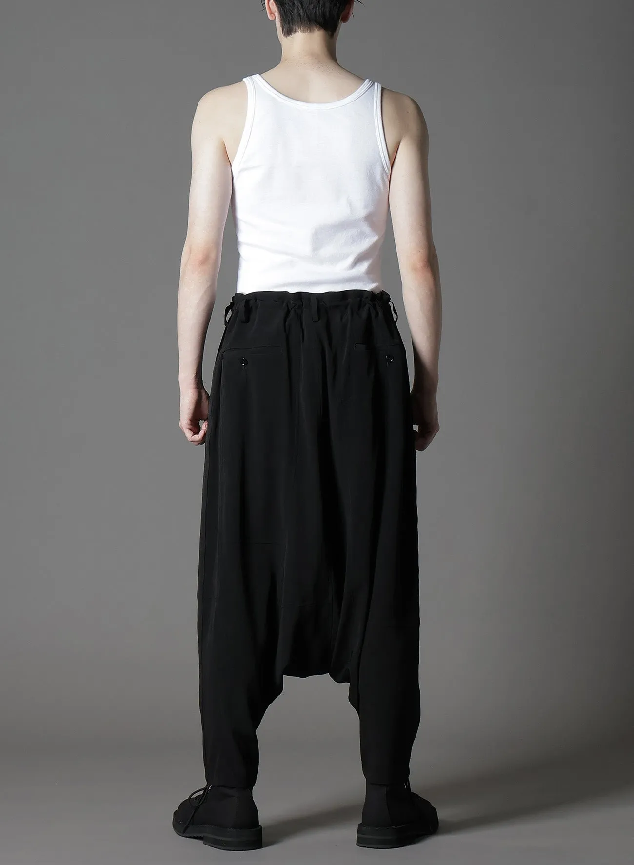 CREPE DE CHINE SIDE TAPE SALOUEL PANTS sold by Yohji Yamamoto product image thumbnail 5