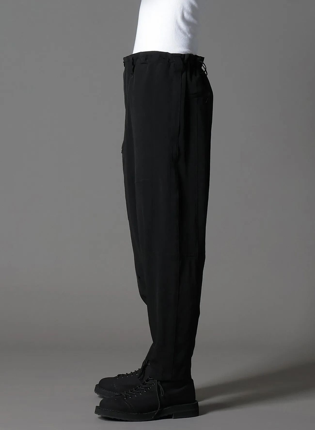 CREPE DE CHINE SIDE TAPE SALOUEL PANTS sold by Yohji Yamamoto product image thumbnail 4