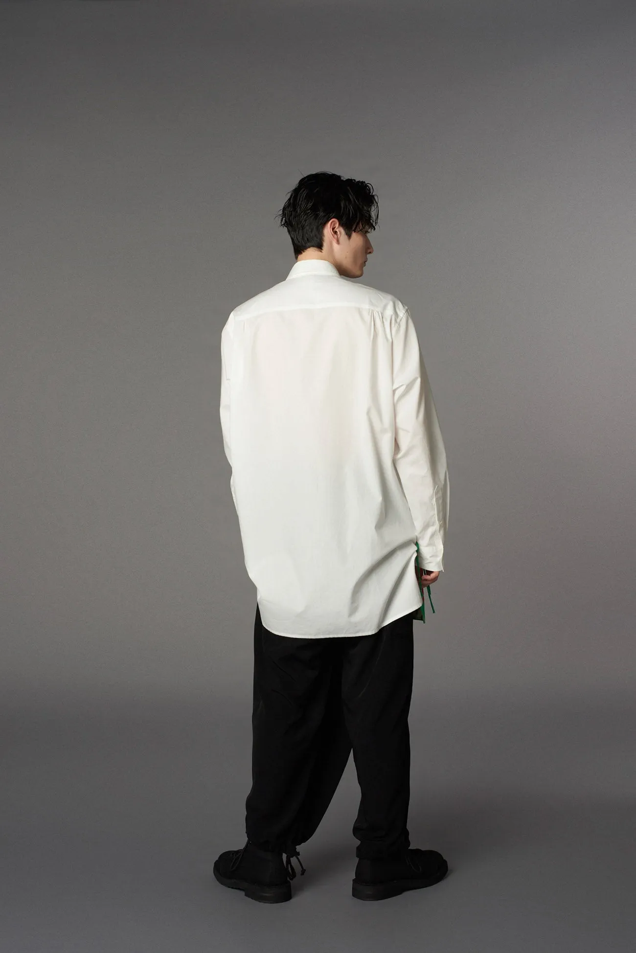 CREPE DE CHINE HIGH WAIST TUCK PANTS sold by Yohji Yamamoto product image thumbnail 4