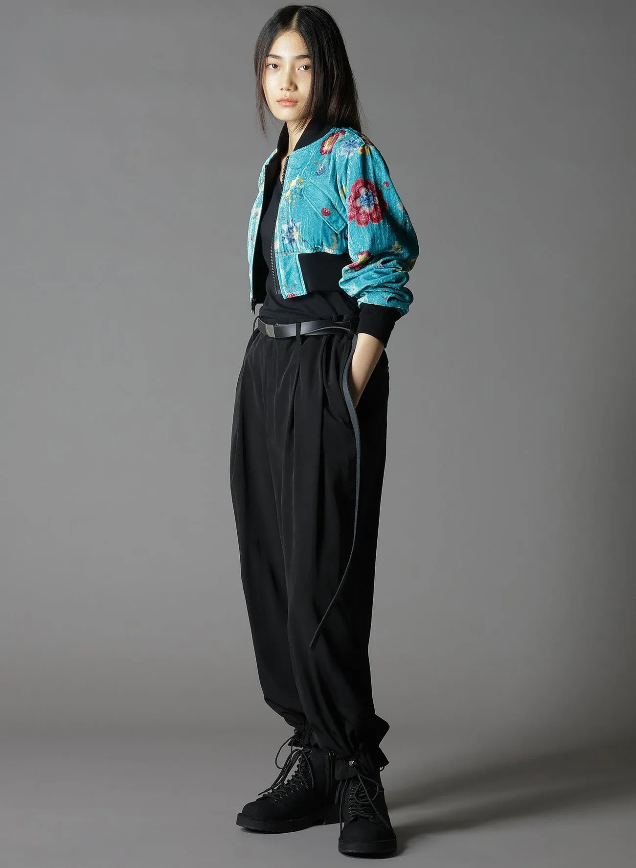 CREPE DE CHINE 2-TUCK HEM DRAWCORD PT sold by Yohji Yamamoto product image thumbnail 2