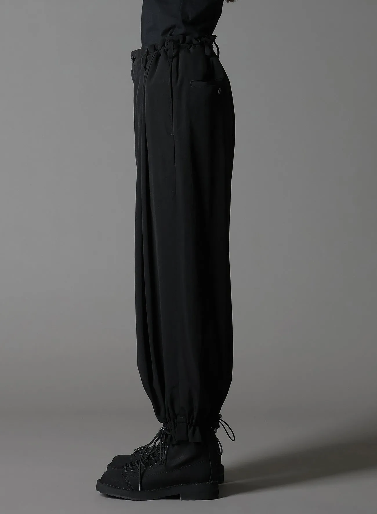 CREPE DE CHINE 2-TUCK HEM DRAWCORD PT sold by Yohji Yamamoto product image thumbnail 4
