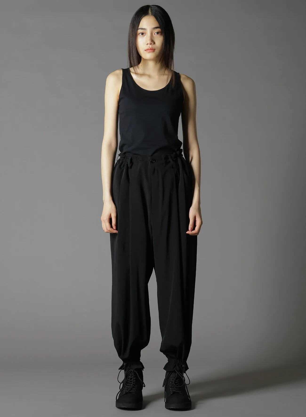 CREPE DE CHINE 2-TUCK HEM DRAWCORD PT sold by Yohji Yamamoto product image thumbnail 3