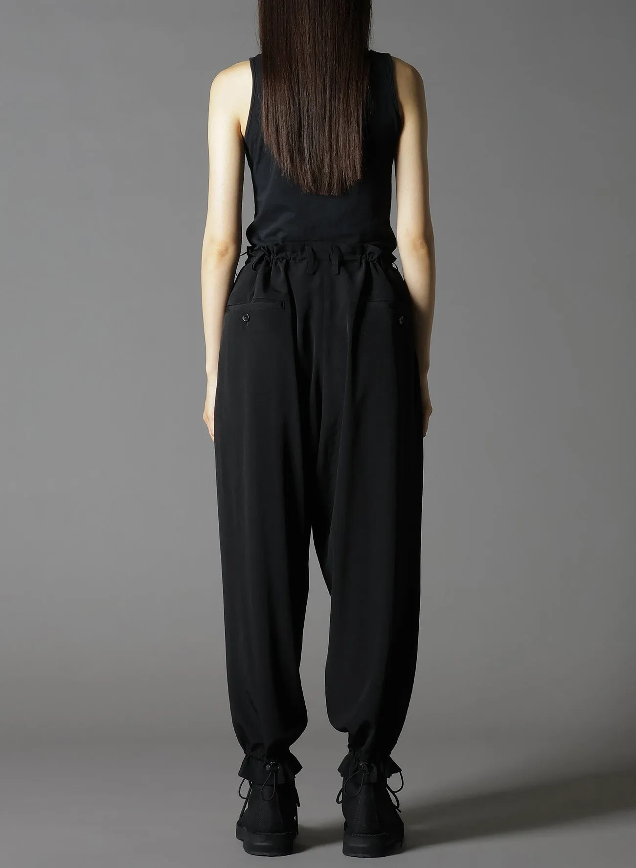 CREPE DE CHINE 2-TUCK HEM DRAWCORD PT sold by Yohji Yamamoto product image thumbnail 5