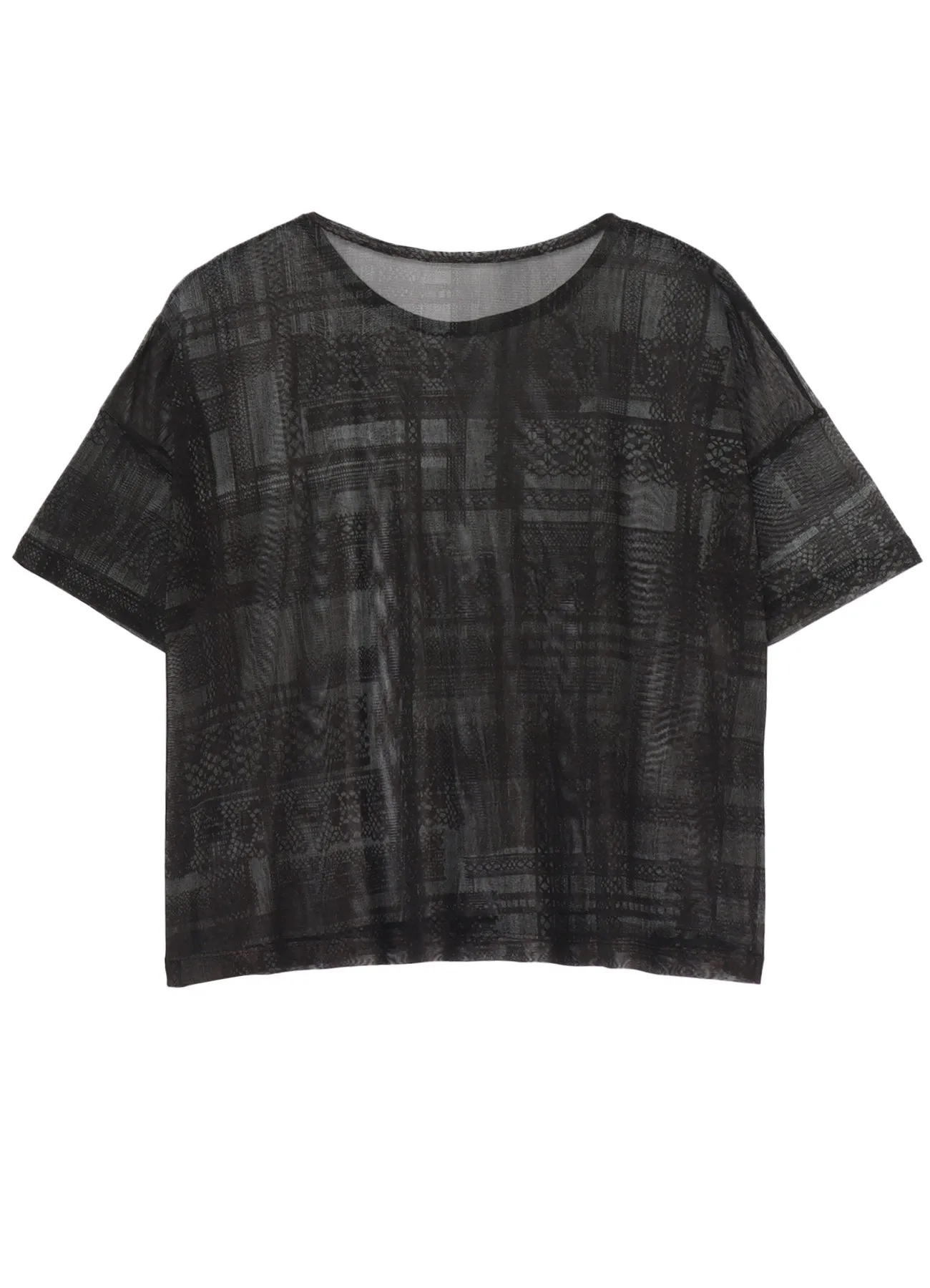 TULLE LACE PRINT LOOSE ROUND NECK T sold by Yohji Yamamoto product image thumbnail 3