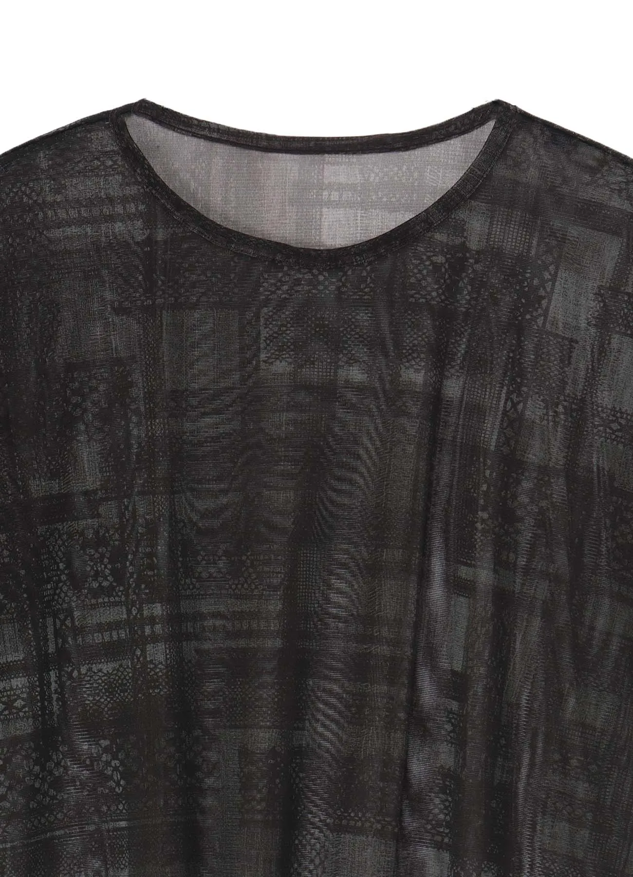 TULLE LACE PRINT LOOSE ROUND NECK T sold by Yohji Yamamoto product image thumbnail 4