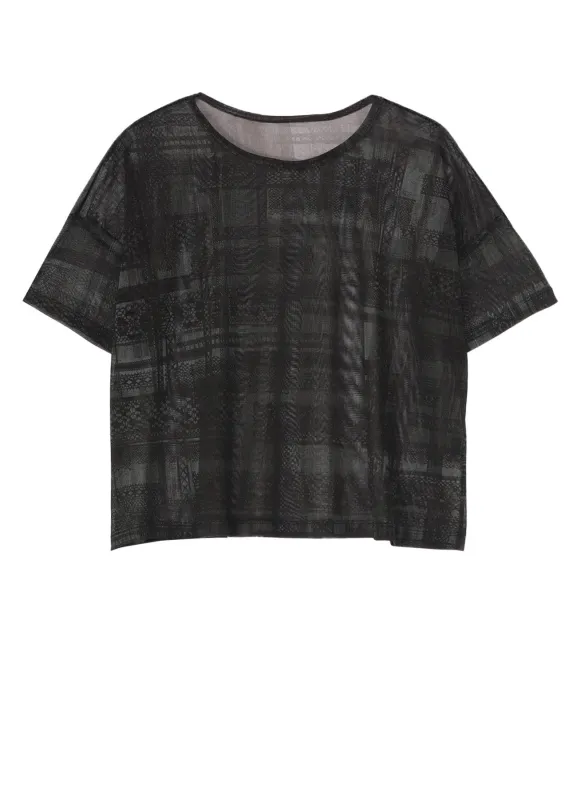 TULLE LACE PRINT LOOSE ROUND NECK T sold by Yohji Yamamoto