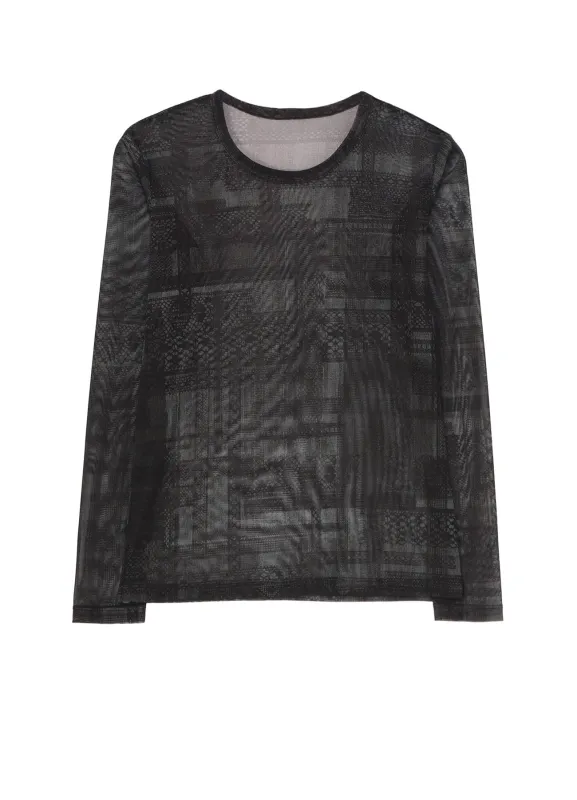 TULLE LACE PRINT LONG SLEEVE T sold by Yohji Yamamoto