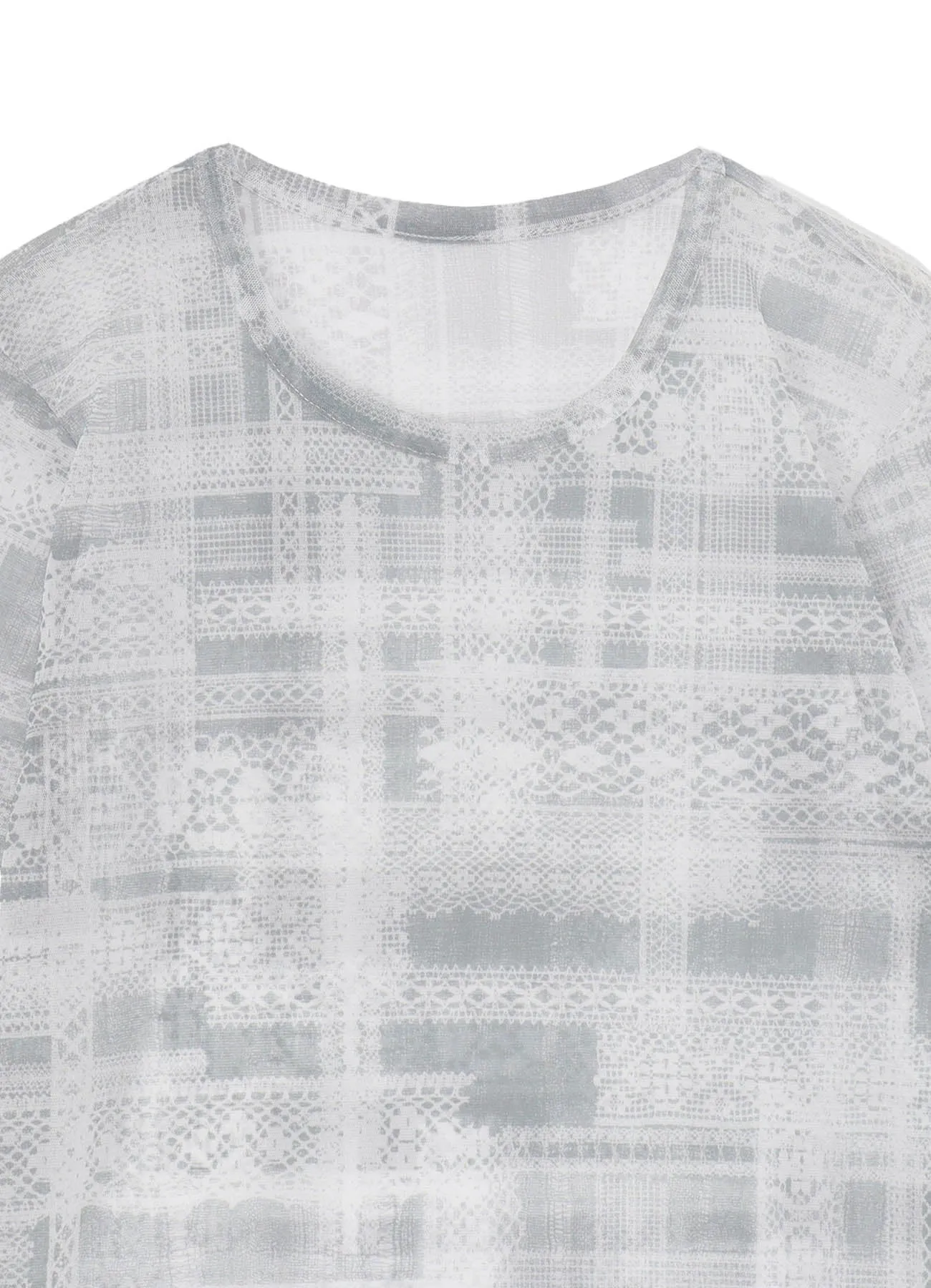 TULLE LACE PRINT HALF SLEEVE T sold by Yohji Yamamoto product image thumbnail 4