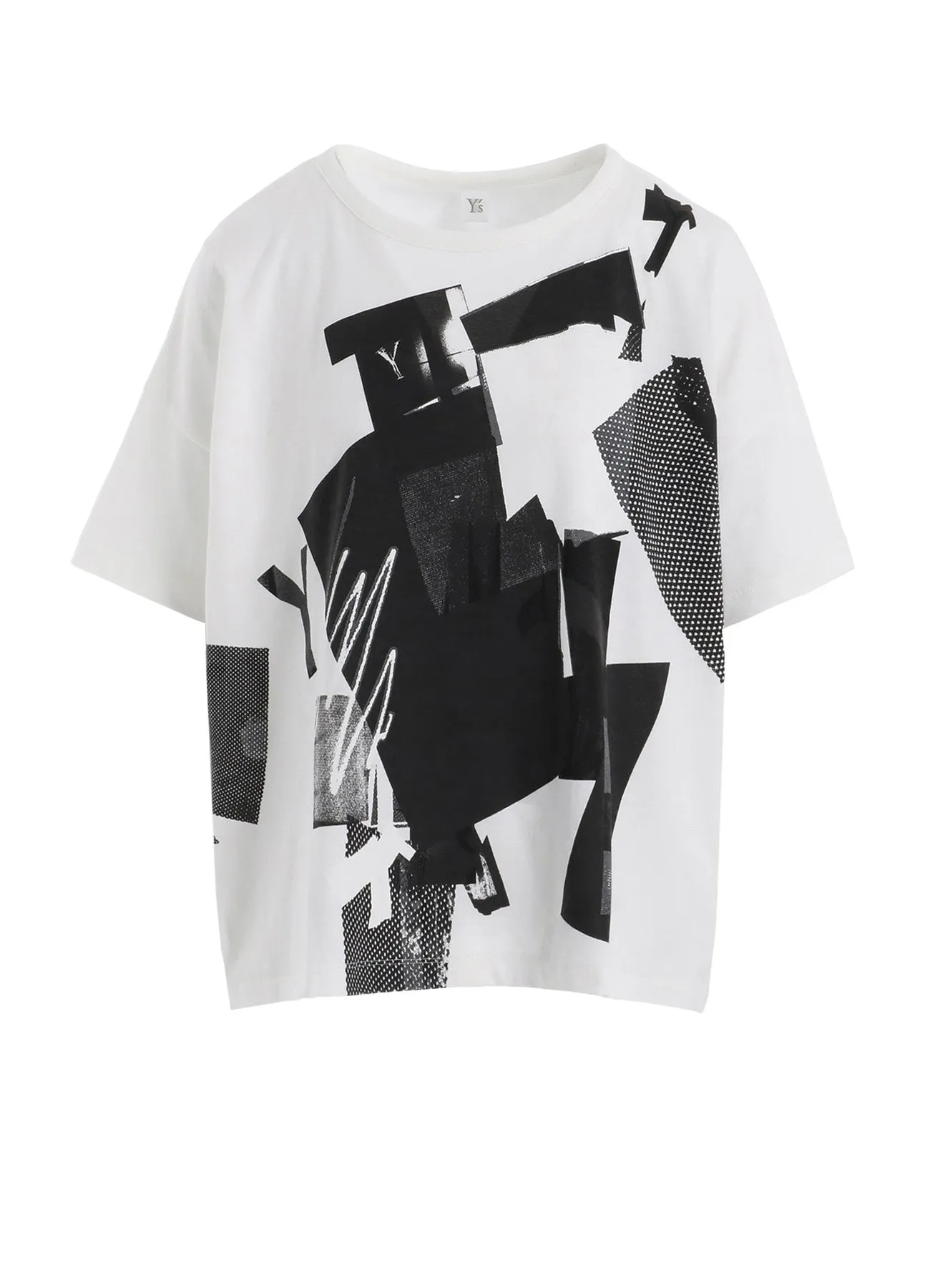 Y'S COLLAGE PRINT LOOSE ROUND NECK T sold by Yohji Yamamoto
