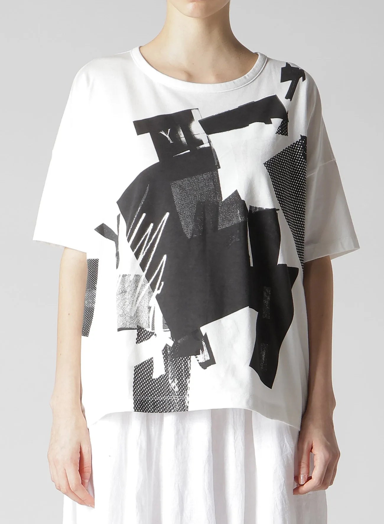 Y'S COLLAGE PRINT LOOSE ROUND NECK T sold by Yohji Yamamoto product image thumbnail 4