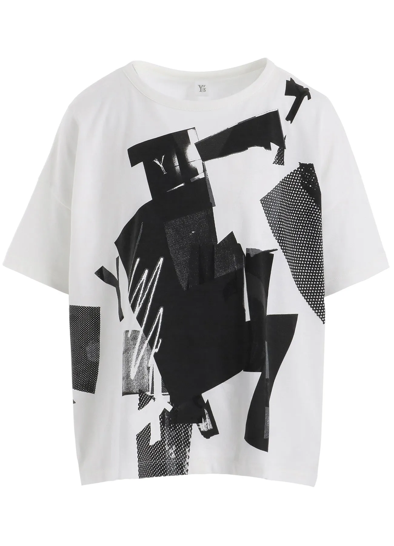 Y'S COLLAGE PRINT LOOSE ROUND NECK T sold by Yohji Yamamoto product image thumbnail 2