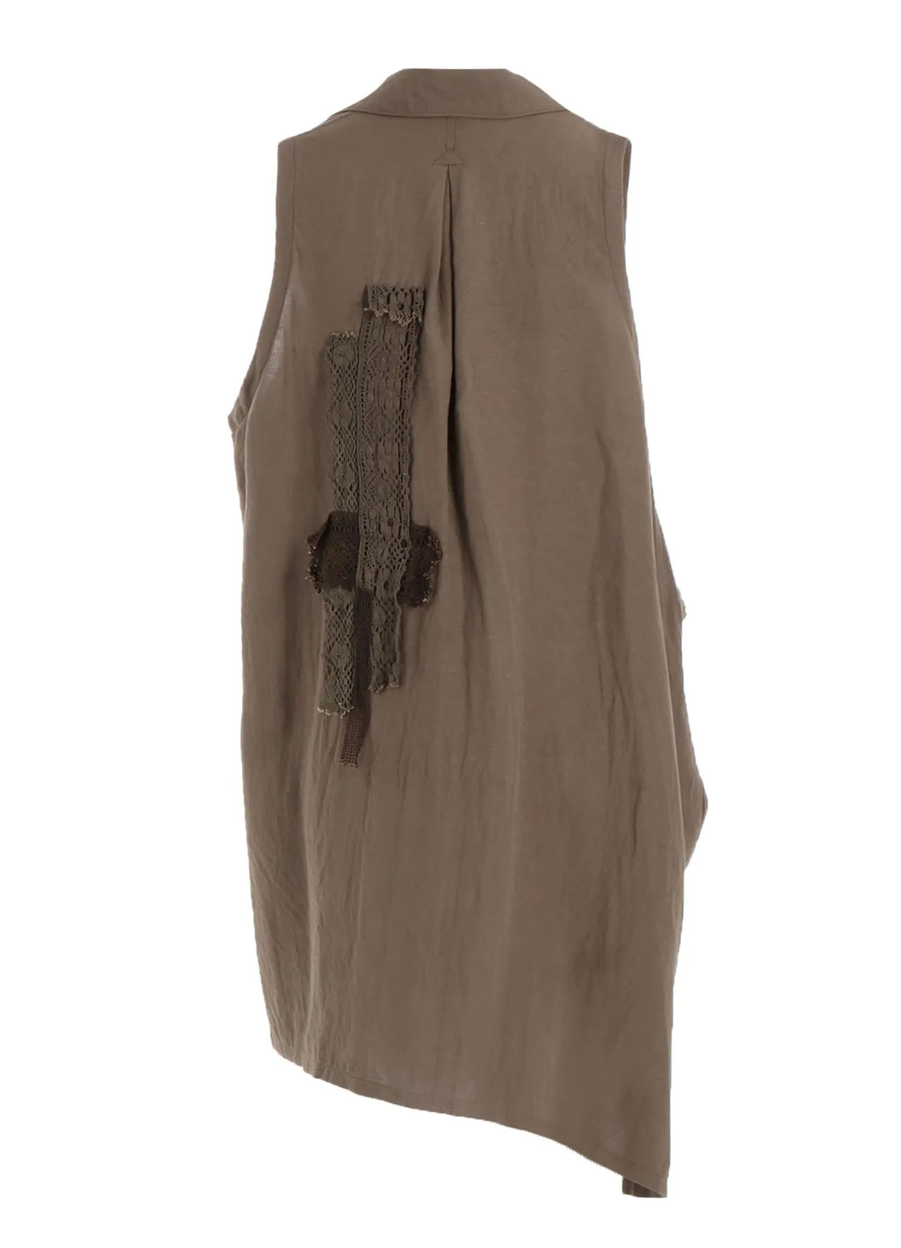 ASYMMETRIC SLEEVELESS BLOUSE WITH LACE sold by Yohji Yamamoto product image thumbnail 4