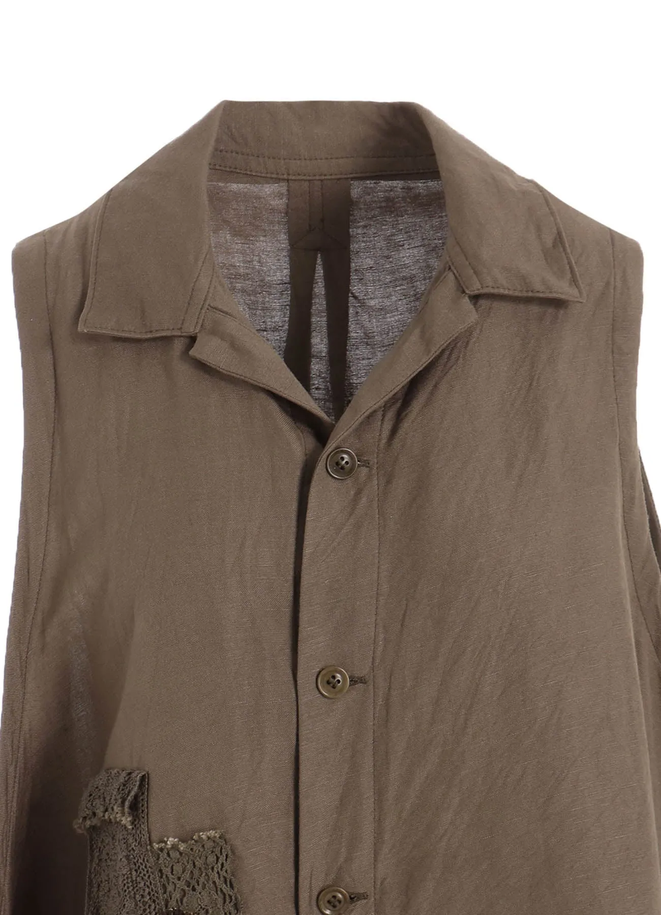 ASYMMETRIC SLEEVELESS BLOUSE WITH LACE sold by Yohji Yamamoto product image thumbnail 5