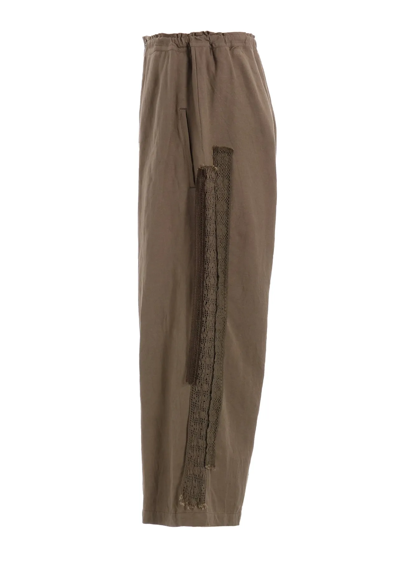 FRONT TUCKED WIDE PANTS WITH LACE sold by Yohji Yamamoto product image thumbnail 3