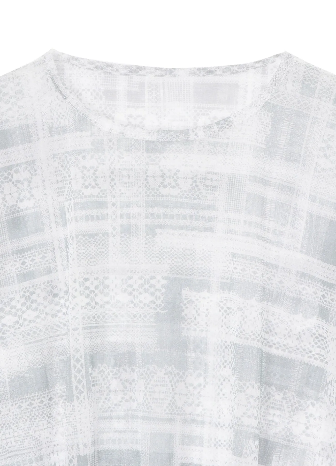 TULLE LACE PRINT LOOSE ROUND NECK T sold by Yohji Yamamoto product image thumbnail 3