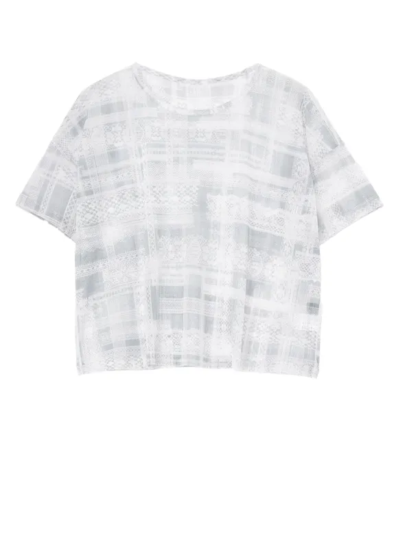 TULLE LACE PRINT LOOSE ROUND NECK T sold by Yohji Yamamoto