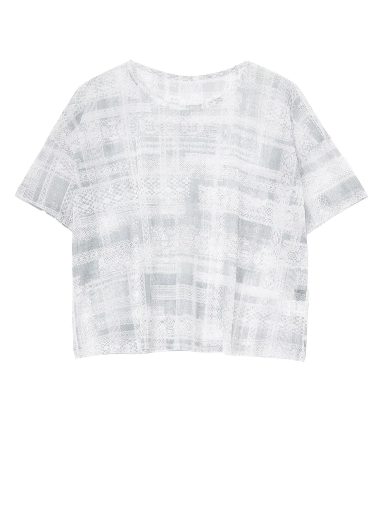 TULLE LACE PRINT LOOSE ROUND NECK T sold by Yohji Yamamoto