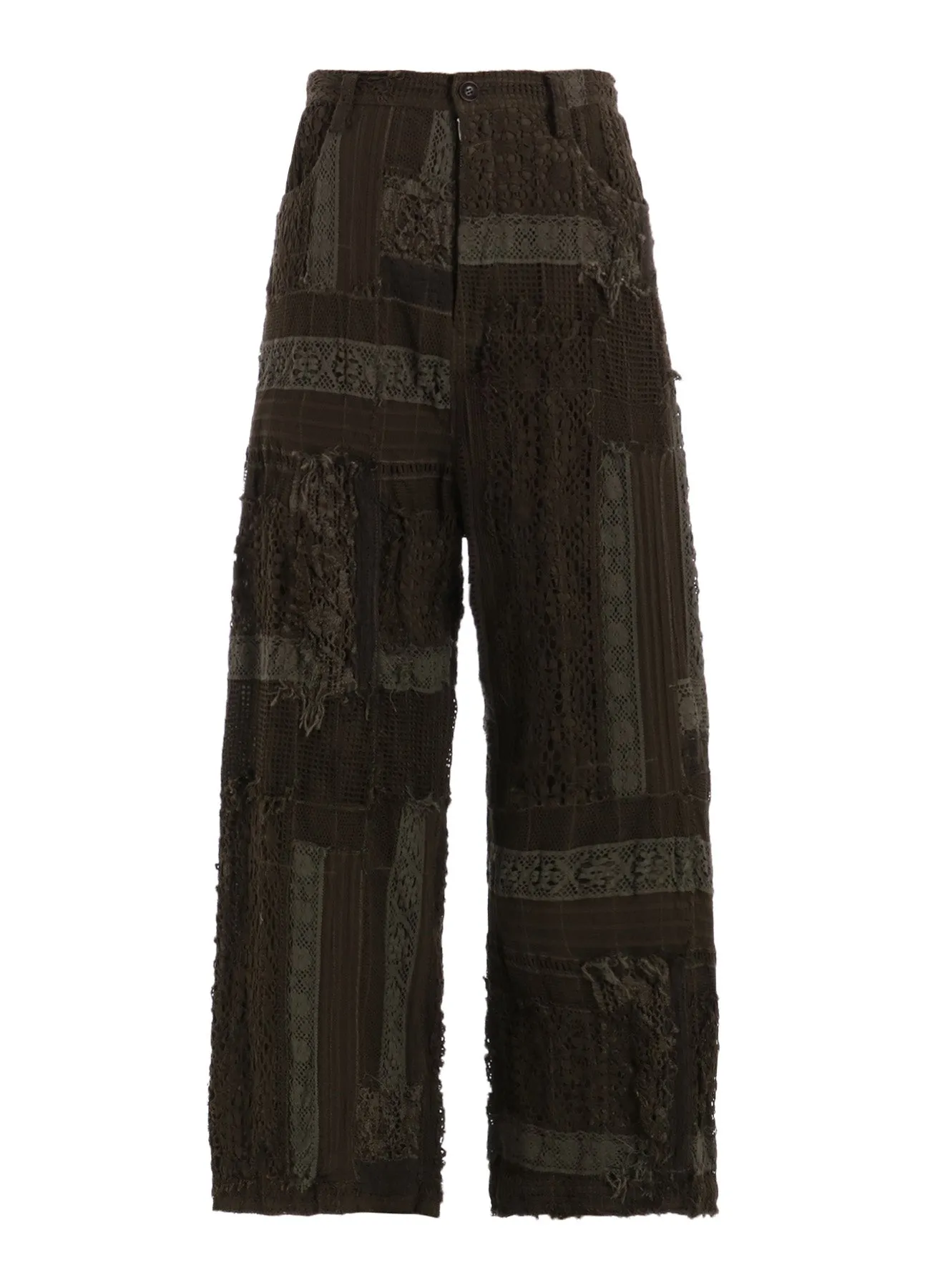 LACE PATCHWORK STRAIT PANTS sold by Yohji Yamamoto product image thumbnail 2