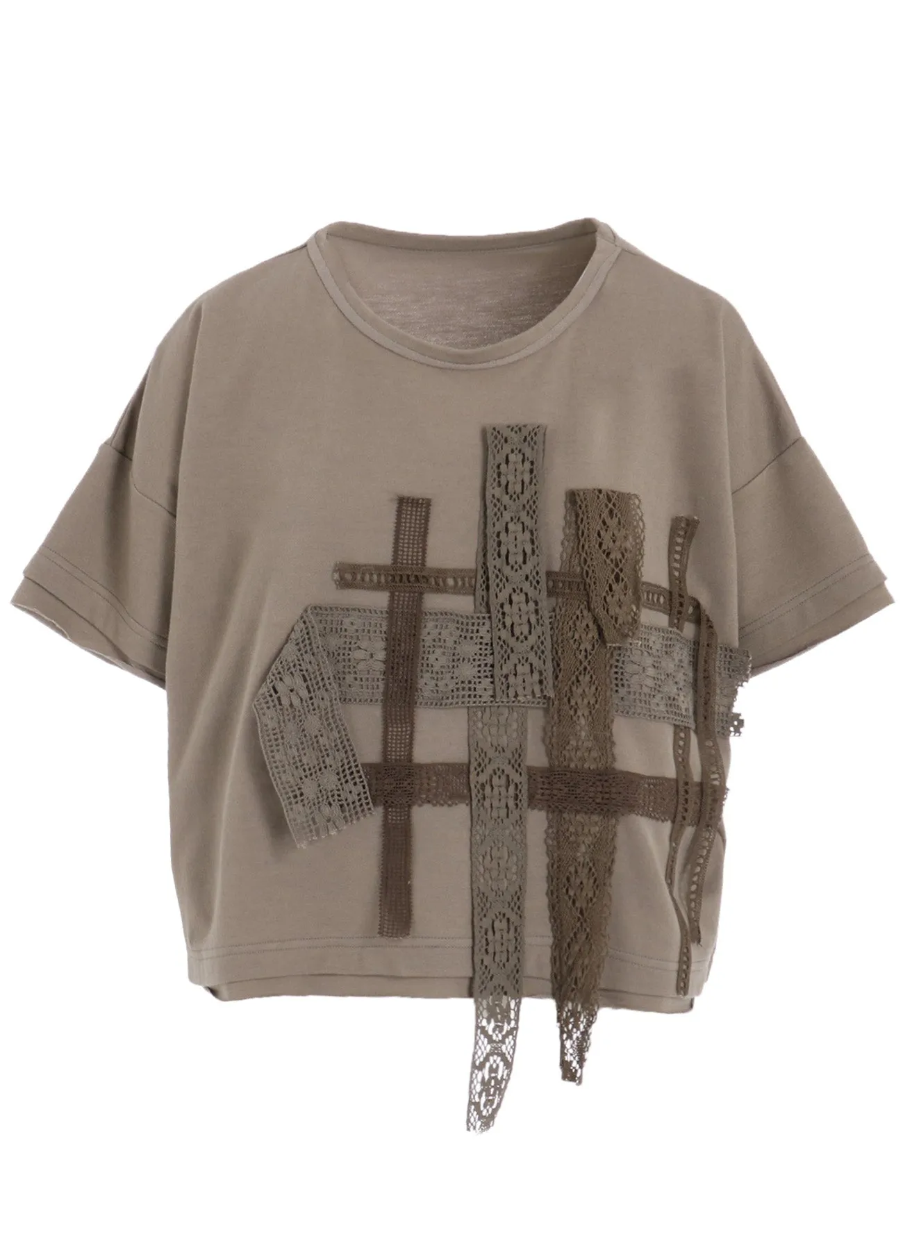 HALF SLEEVE T WITH LACE sold by Yohji Yamamoto product image thumbnail 2