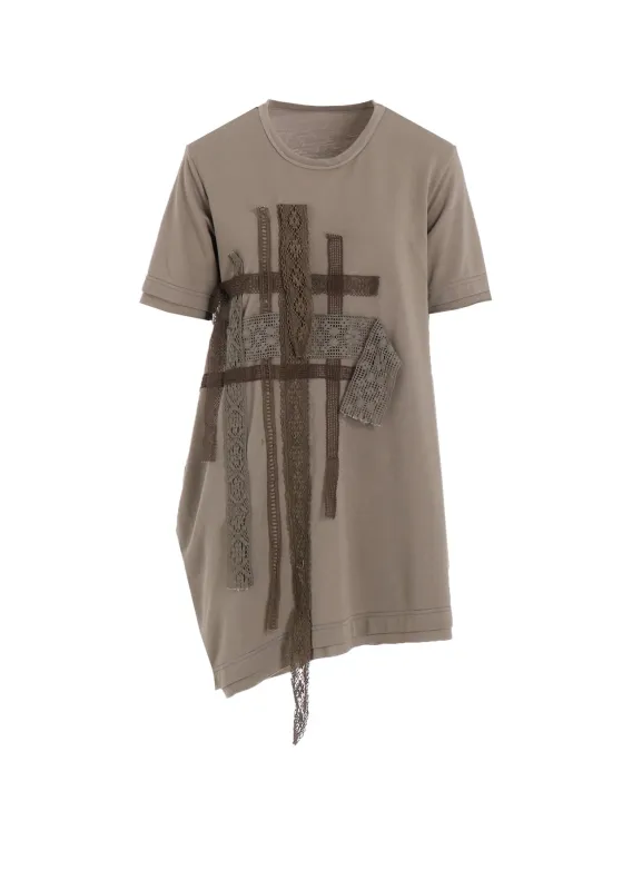 HALF SLEEVE LONG T WITH LACE sold by Yohji Yamamoto