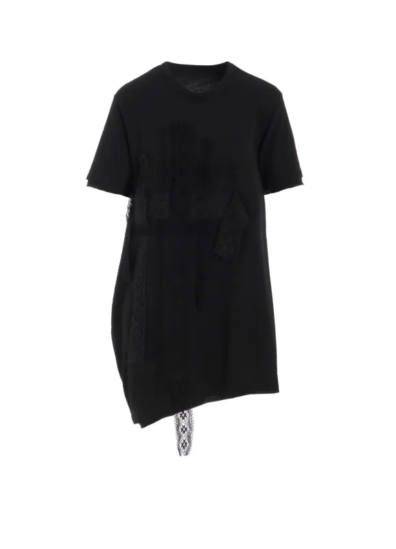 HALF SLEEVE LONG T WITH LACE sold by Yohji Yamamoto