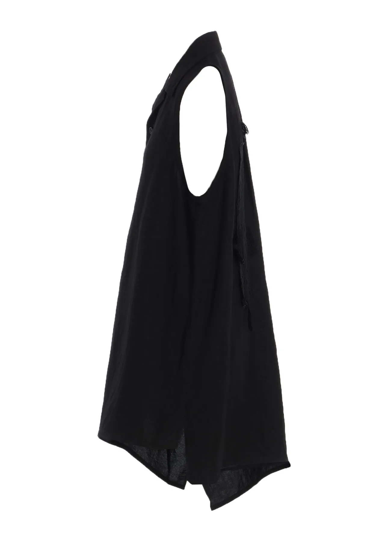 ASYMMETRIC SLEEVELESS BLOUSE WITH LACE sold by Yohji Yamamoto product image thumbnail 3