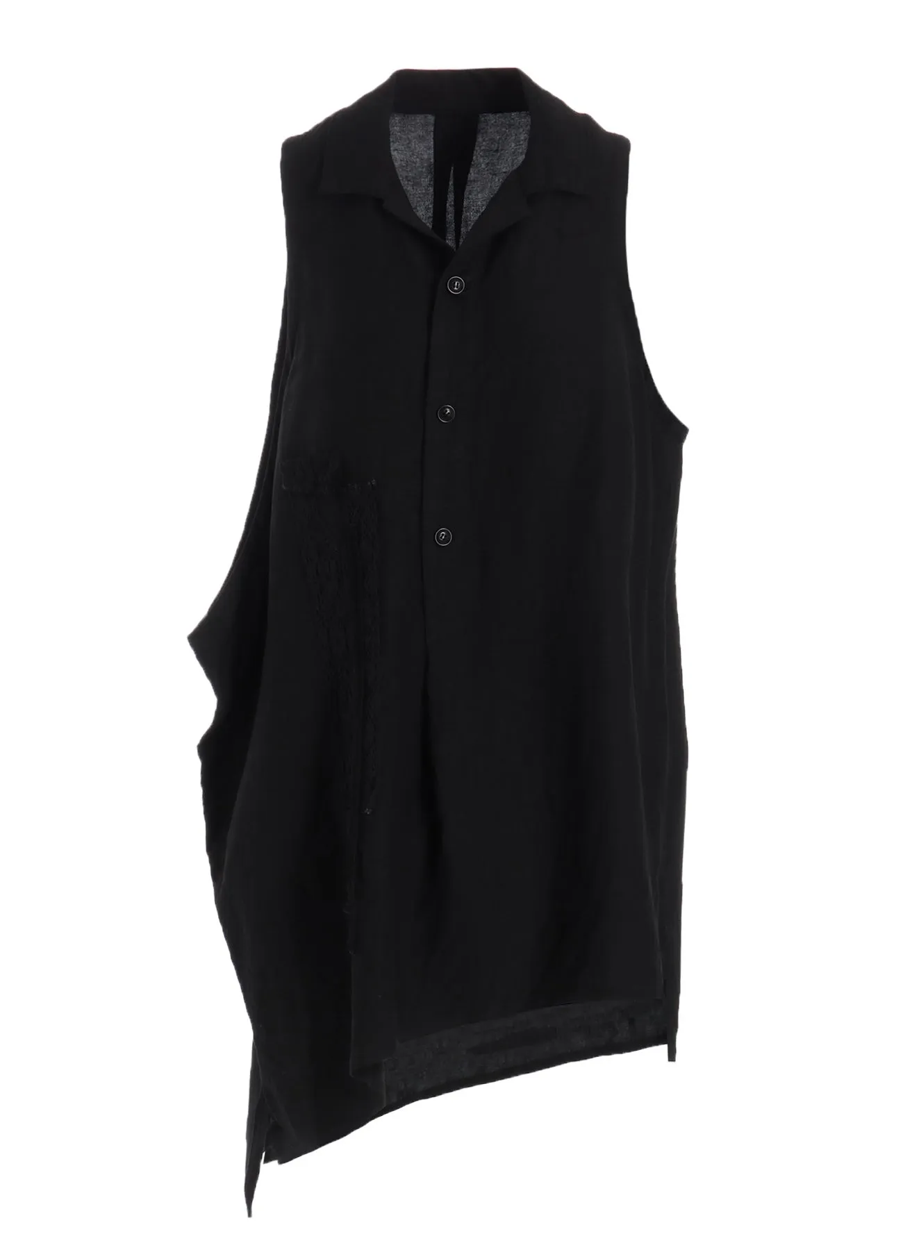ASYMMETRIC SLEEVELESS BLOUSE WITH LACE sold by Yohji Yamamoto product image thumbnail 2