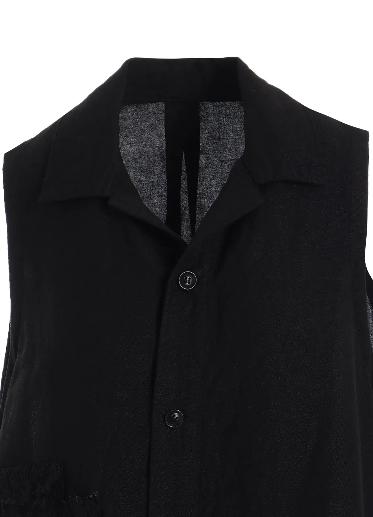 ASYMMETRIC SLEEVELESS BLOUSE WITH LACE sold by Yohji Yamamoto product image thumbnail 5