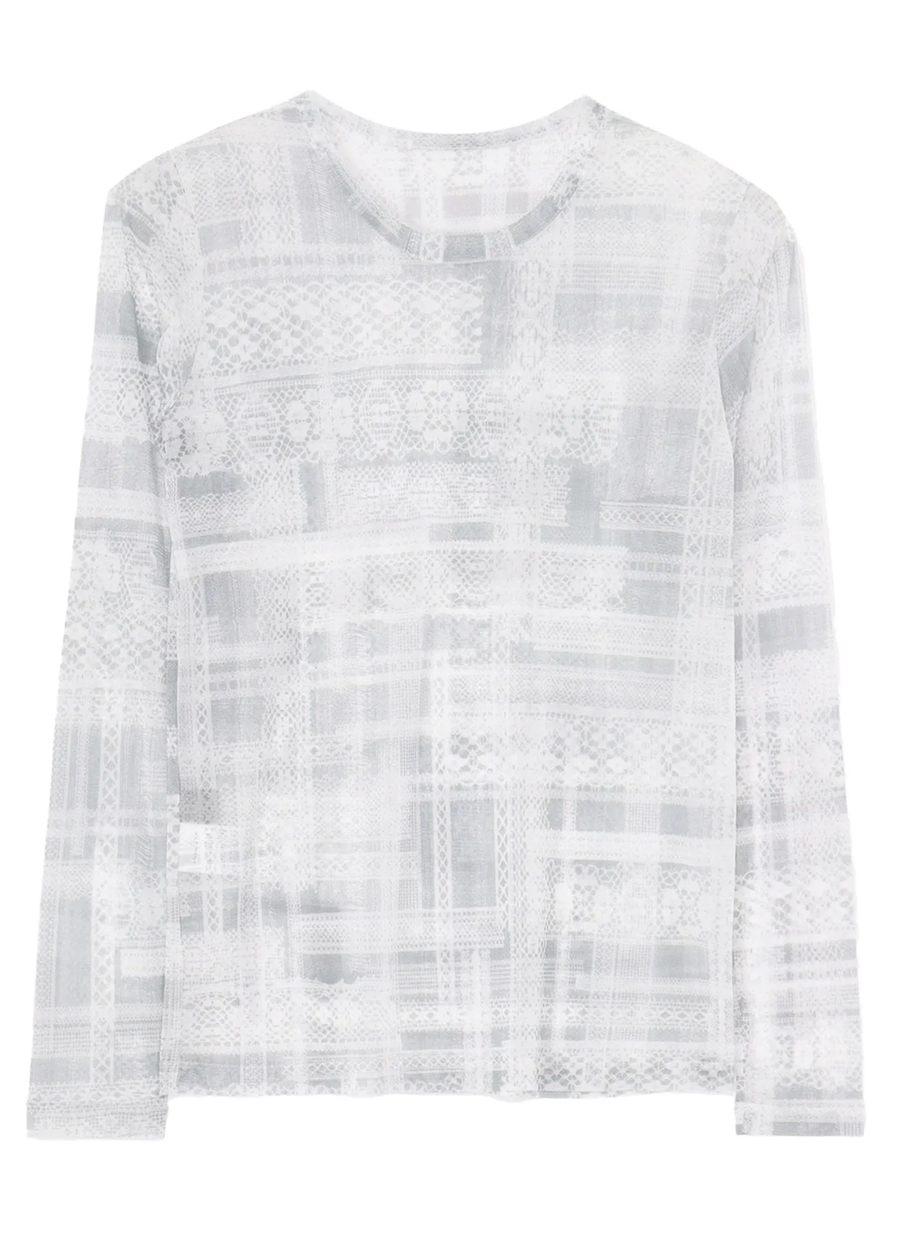 TULLE LACE PRINT LONG SLEEVE T sold by Yohji Yamamoto product image thumbnail 2
