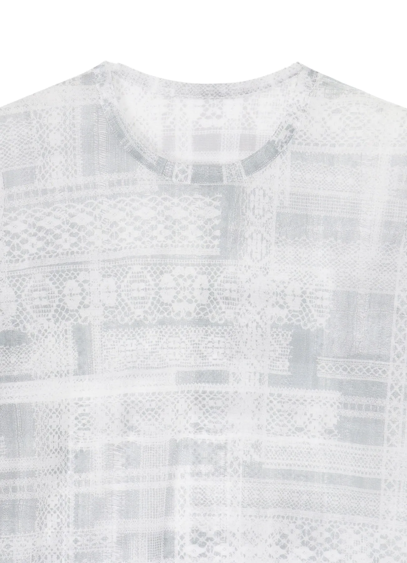 TULLE LACE PRINT LONG SLEEVE T sold by Yohji Yamamoto product image thumbnail 4