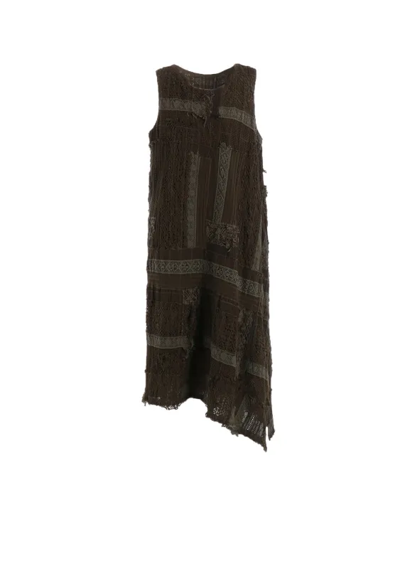 LACE PATCHWORK SLEEVELESS DRESS sold by Yohji Yamamoto