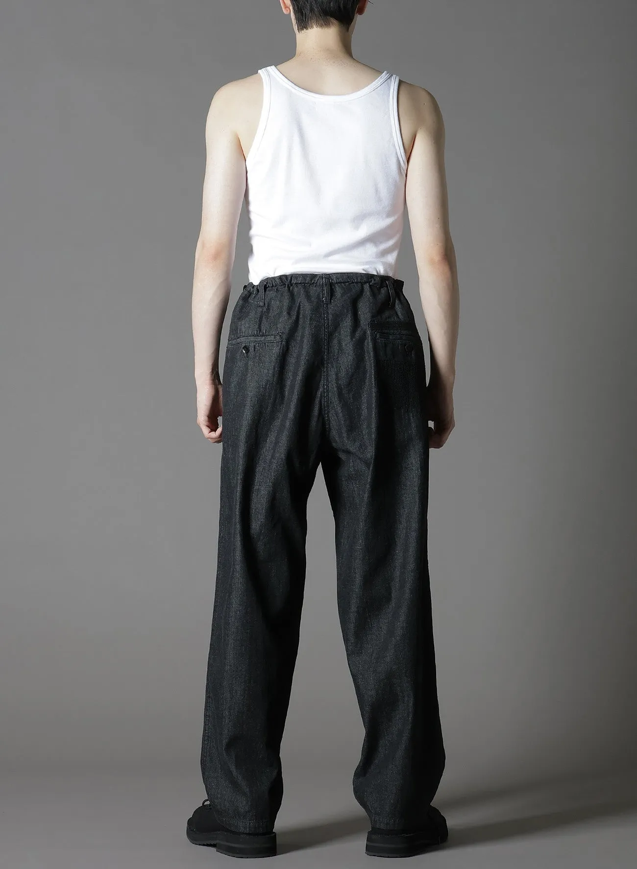8OZ DENIM + DUNGAREE WAIST DRAWSTRING PANTS sold by Yohji Yamamoto product image thumbnail 4