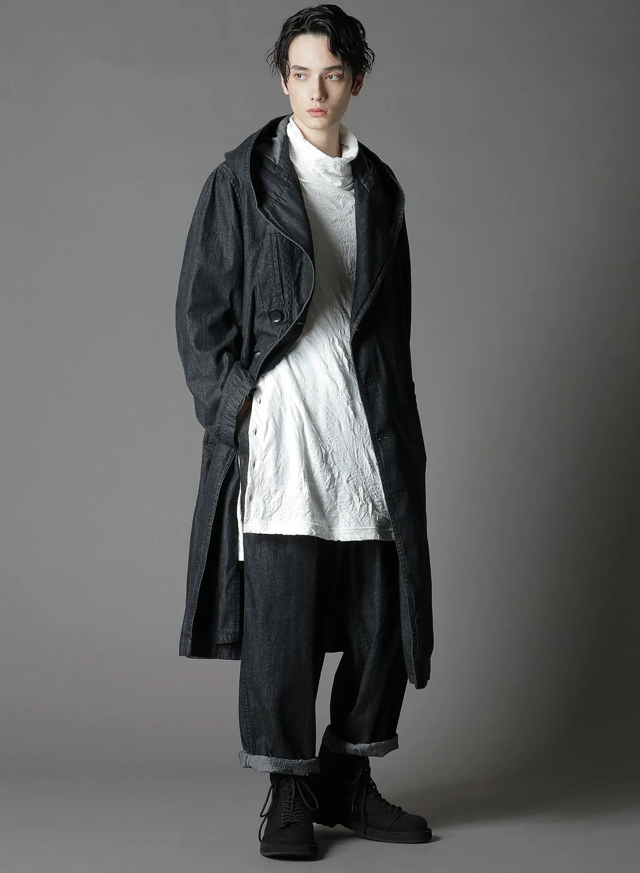 8OZ DENIM + DUNGAREE WAIST DRAWSTRING PANTS sold by Yohji Yamamoto product image thumbnail 2