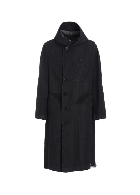 8OZ DENIM + DUNGAREE HOODED COATS WITH POCKETS sold by Yohji Yamamoto