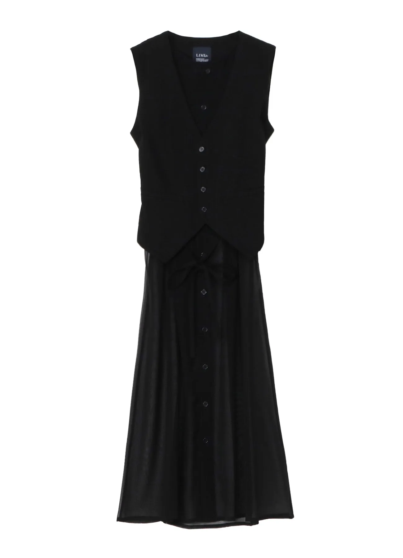 CHIFFON DRESS WITH VEST sold by Yohji Yamamoto product image thumbnail 2