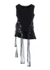 STRIPE RIBBON LACE-UP VEST sold by Yohji Yamamoto