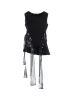 STRIPE RIBBON LACE-UP VEST sold by Yohji Yamamoto