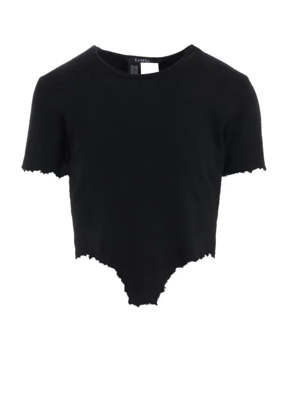 CRUSHED RIB STITCH DAMAGED HEM T-SHIRT made by Yohji Yamamoto