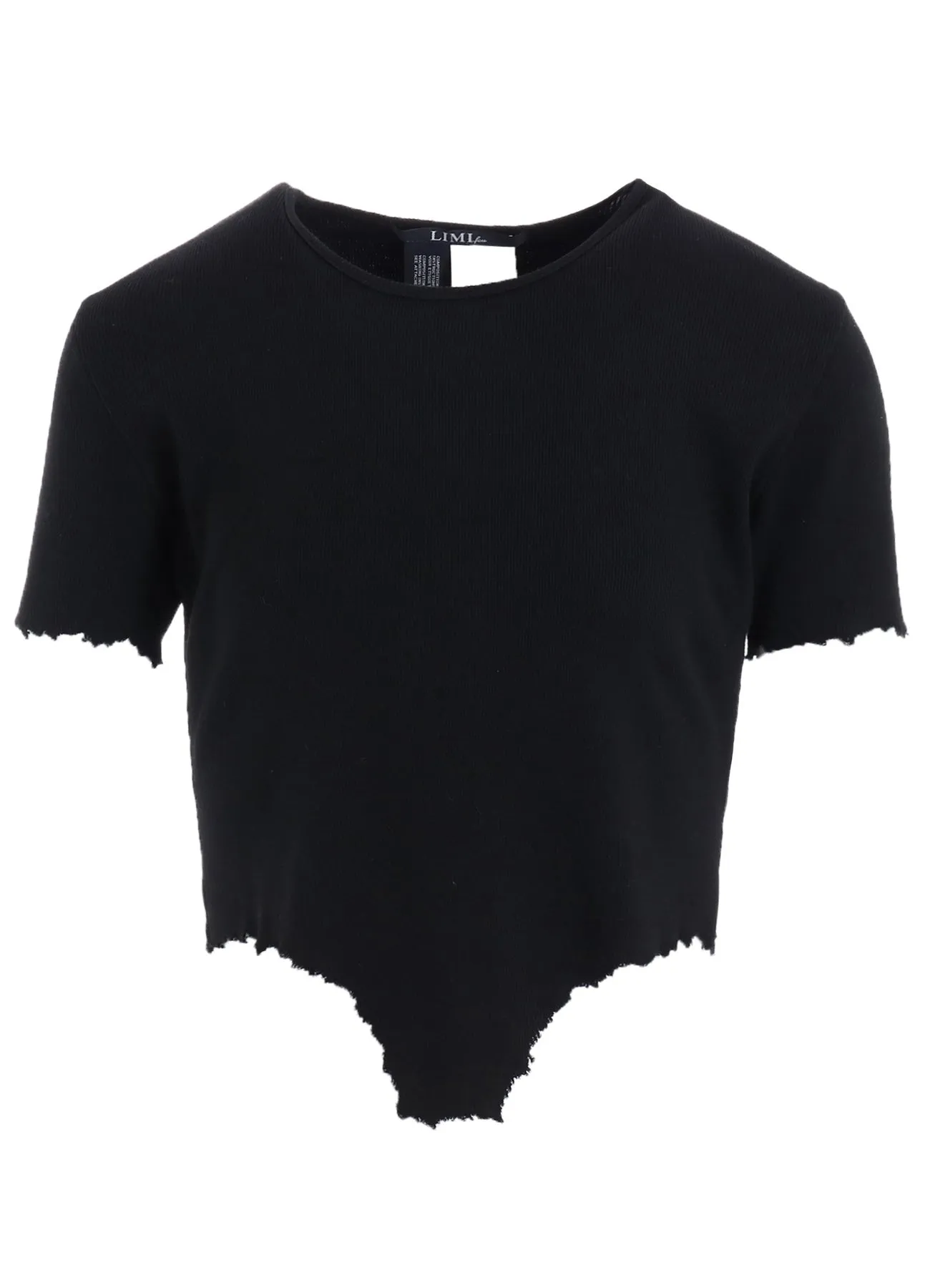 CRUSHED RIB STITCH DAMAGED HEM T-SHIRT sold by Yohji Yamamoto product image thumbnail 2