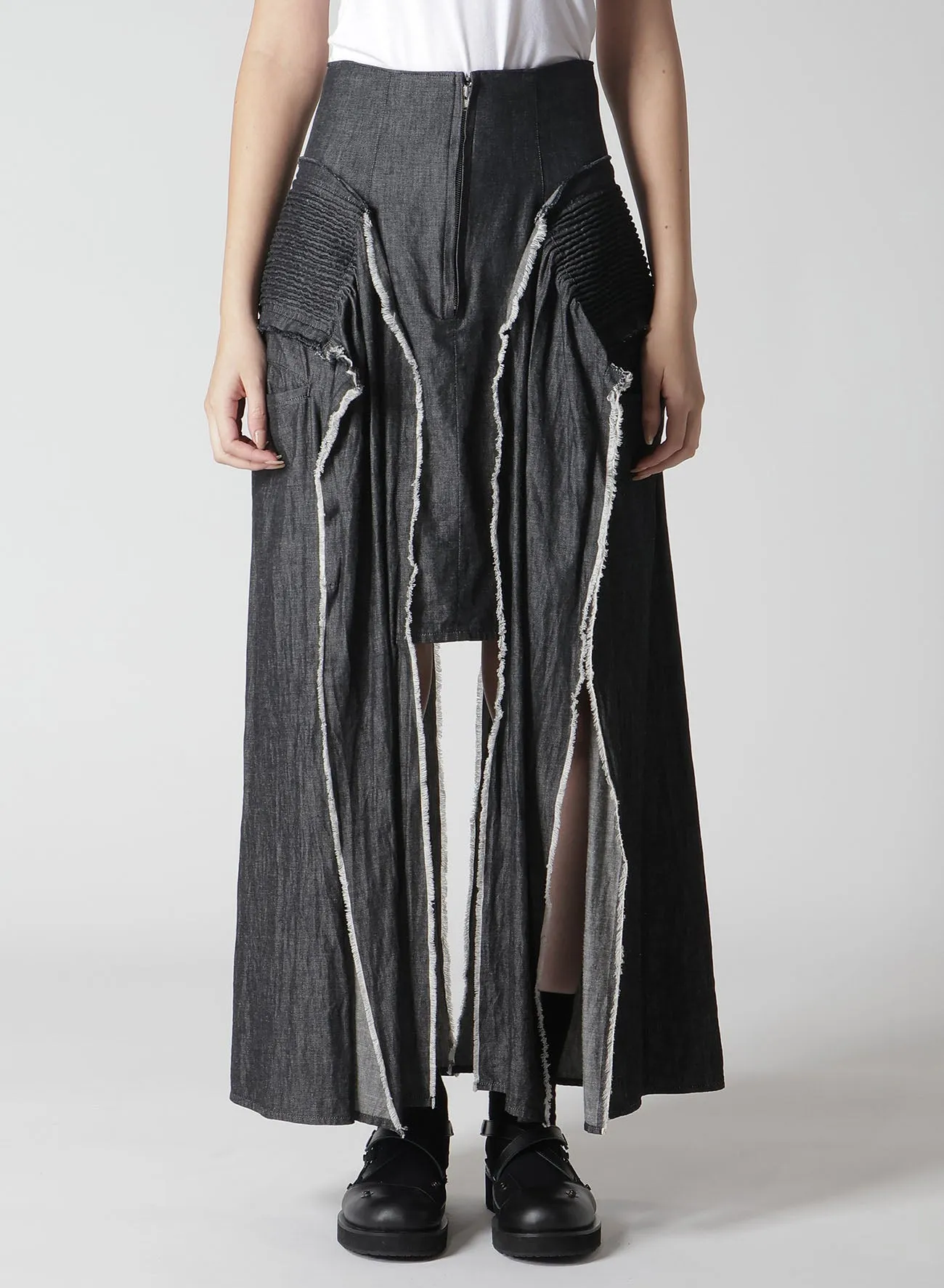 LIGHT DENIM GATHERED SKIRT sold by Yohji Yamamoto product image thumbnail 5