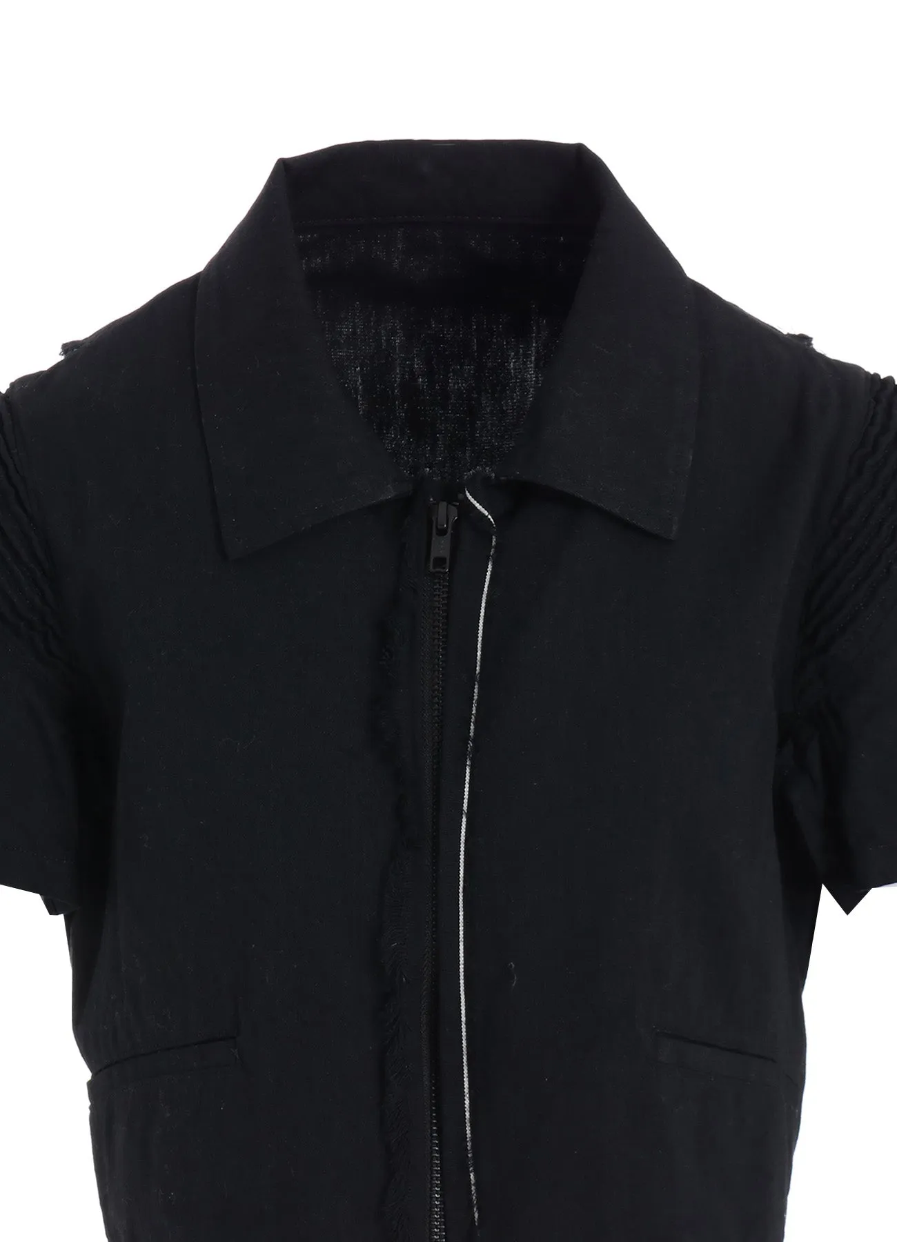 LIGHT DENIM FRILLED SHORT JACKET sold by Yohji Yamamoto product image thumbnail 5
