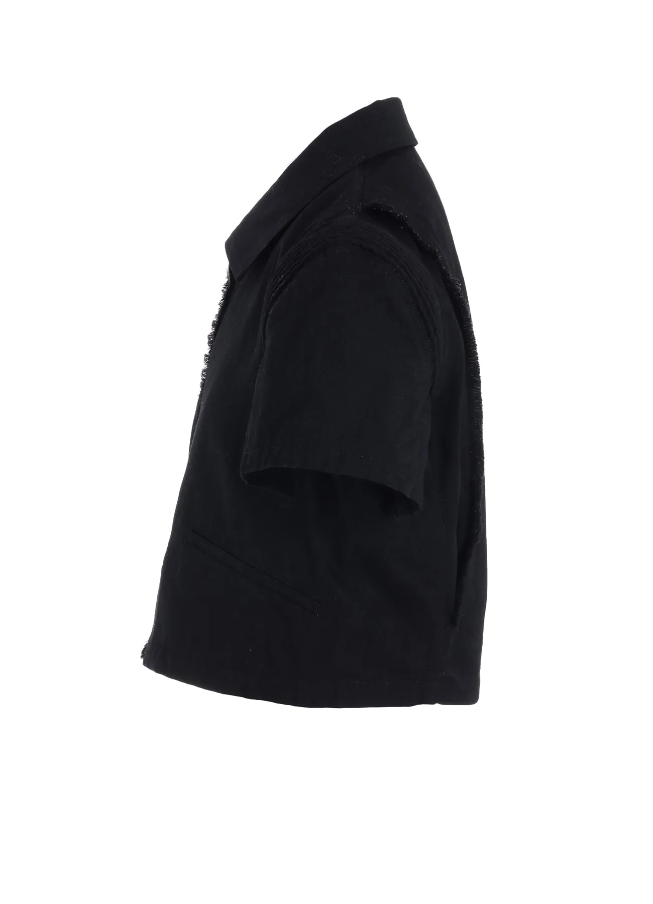 LIGHT DENIM FRILLED SHORT JACKET sold by Yohji Yamamoto product image thumbnail 3