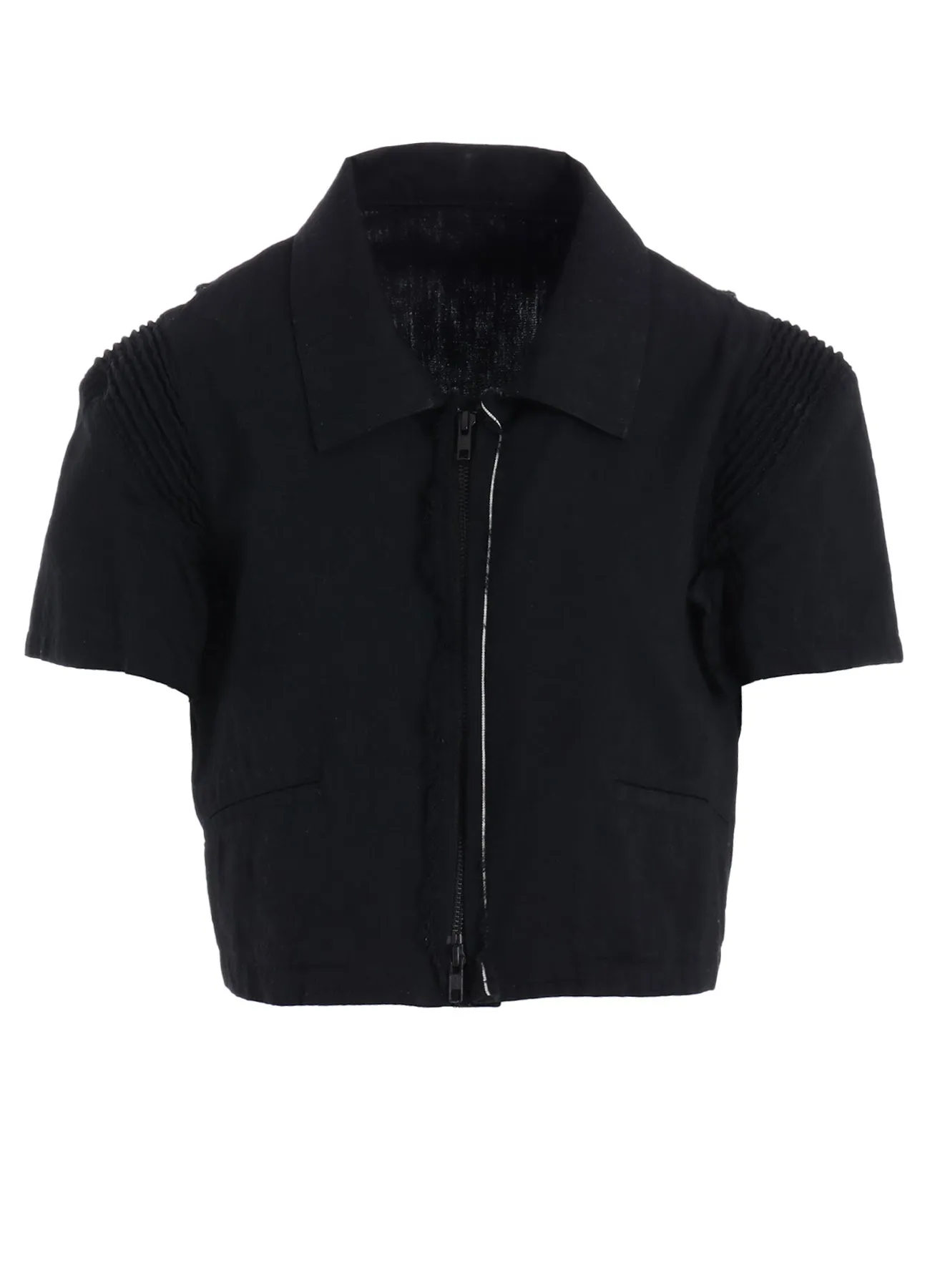 LIGHT DENIM FRILLED SHORT JACKET sold by Yohji Yamamoto product image thumbnail 2
