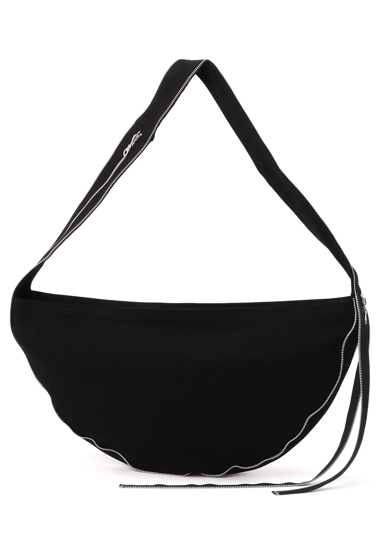 BLACK DENIM ROUND ZIP BAG sold by Yohji Yamamoto product image thumbnail 2